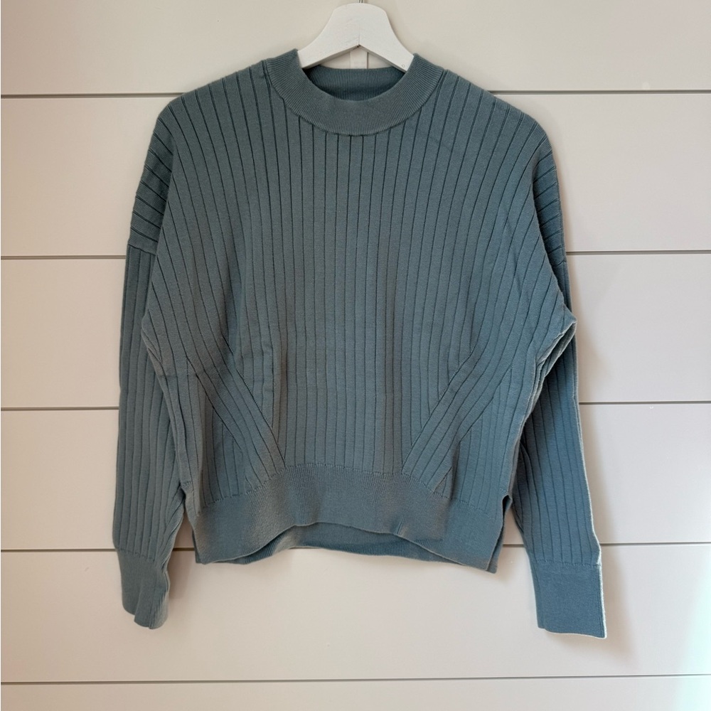 Abercrombie & Fitch Women’s Crew Neck Ribbed Sweater - Slate Blue